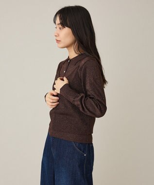 CRAFT STANDARD BOUTIQUE ポロ衿アンサンブルニット Brown