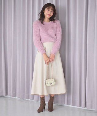 Feroux 【選べる4カラー】ゆるふわシャギー ニット ピンク系