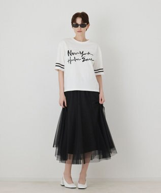 GRACE CONTINENTAL カレッジロゴプリントTシャツ ホワイト