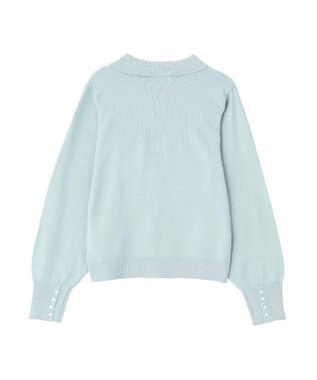 CRAFT STANDARD BOUTIQUE ポロ衿アンサンブルニット Blue Gray