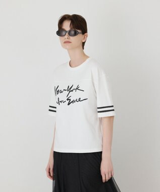 GRACE CONTINENTAL カレッジロゴプリントTシャツ ホワイト