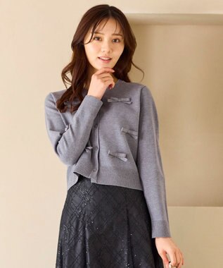 Feroux リボンディテール カーディガン グレー系
