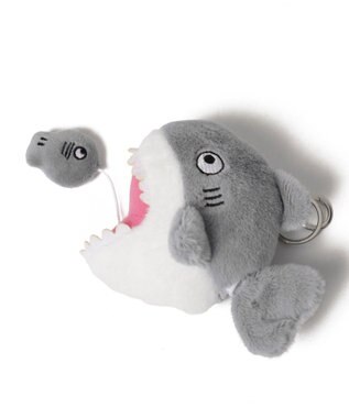 WEGO ふりふりシャークぬいぐるみキーホルダー グレー