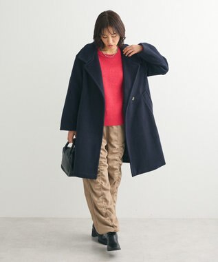 Green Parks スタンドロングコート Navy