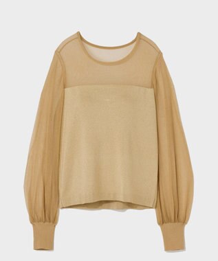 GRACE CONTINENTAL ラメコンビシアーニット ゴールド