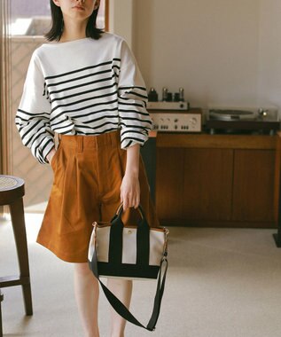 TOPKAPI 【Breath TOPKAPI】スコッチグレイン ネオレザー ミニ トート バッグ ショルダー付き S クリーム