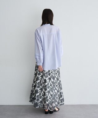 YECCA VECCA シアーレース柄マーメイドスカート Black