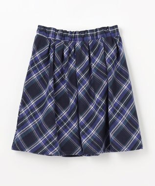 ANY KIDS チェック柄 スカパン ブルー系