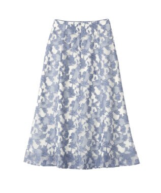 YECCA VECCA シアーレース柄マーメイドスカート Blue