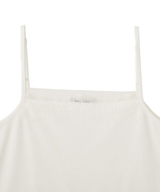 Green Parks ヒゲレーススクエアキャミソール Off White