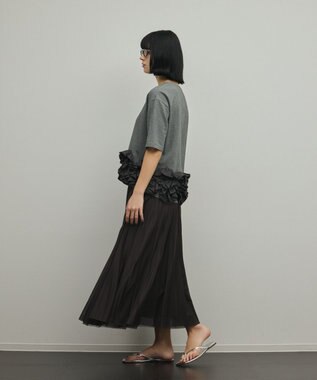 GRACE CONTINENTAL トリコットプリーツスカート ダークブラウン