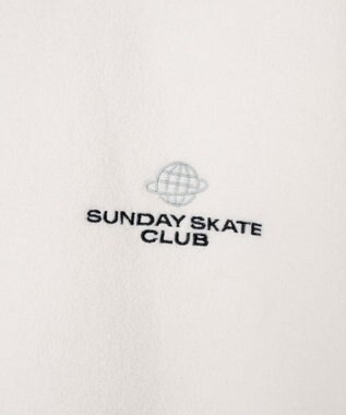 WEGO フリース ワンポイントハーフZIPプルオーバー オフホワイト