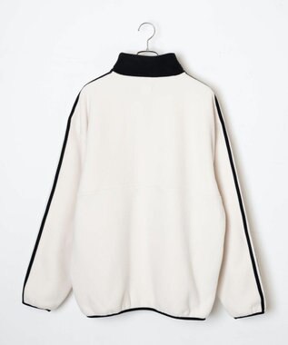 WEGO フリース ワンポイントハーフZIPプルオーバー オフホワイト