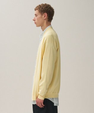 ATON COTTON WASHI KNIT | オーバーサイズニットカーディガン - UNISEX YELLOW