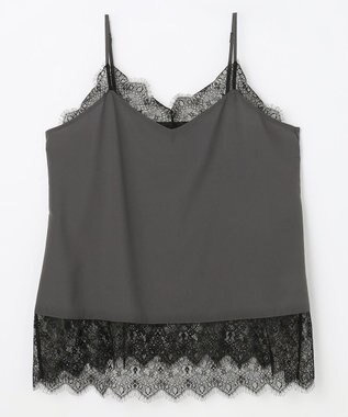 ANY デシンレースキャミソール スレート×ブラックレース