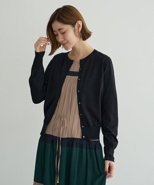 YECCA VECCA 【UVカット】クルーネックカーディガン Black