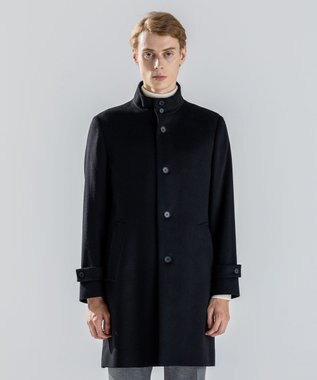 JOSEPH HOMME 【新素材】ライトウールシャギー　スタンドカラーシングルブレストコート ブラック系