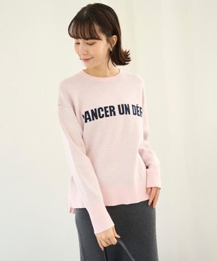 UNFILO スポンジニット ロゴジャガード ピンク