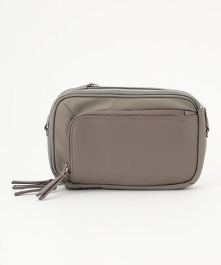 Y'SACCS ナイロン×リサイクルレザー　コンビマルチポシェット グレージュ