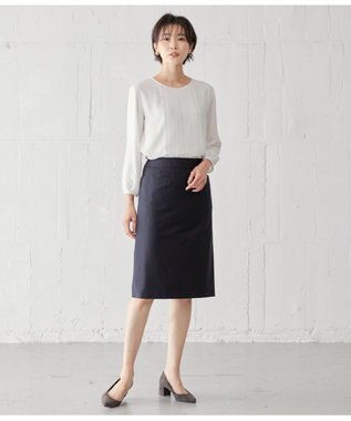 J.PRESS LADIES L BAHARIYE SOLID フレアースカート ネイビー系