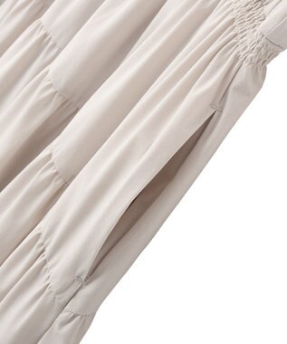 YECCA VECCA 【UVカット/接触冷感/遮熱】ギャザーロングワンピース Light Beige