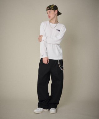 WEGO 【ユニセックス着用ITEM】ワッフルロゴT（長袖） ホワイト