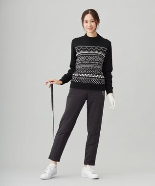 23区GOLF 【WOMEN】ストレッチ中綿カジュアルパンツ ブラック系