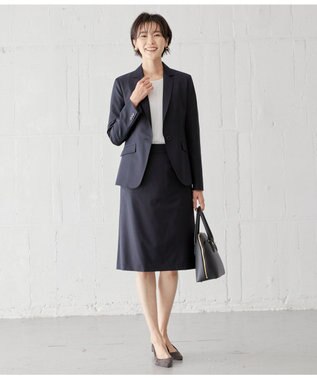 J.PRESS LADIES L BAHARIYE SOLID フレアースカート ネイビー系