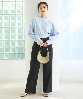 UNFILO 【UNFILO DENIM】撥水ストレッチ ワイドストレートデニム ブラック