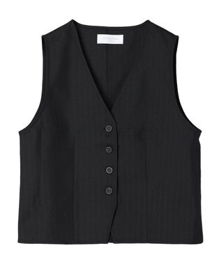 Green Parks ヘリンボーンベスト Black