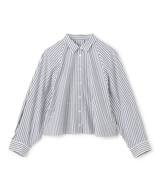 UNFILO コットンブロード フォルムシャツ ネイビーストライプ