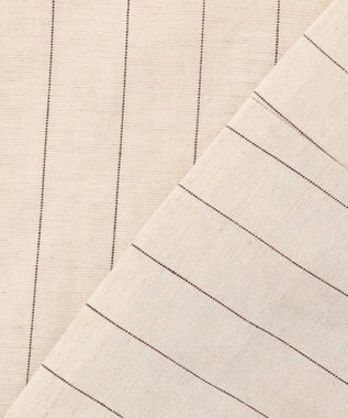 BEIGE， ERYTH / リネンストライプダブルジャケット Flax × Bordeaux