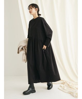 CRAFT STANDARD BOUTIQUE コーデュロイアシンメトリーワンピース Charcoal Gray