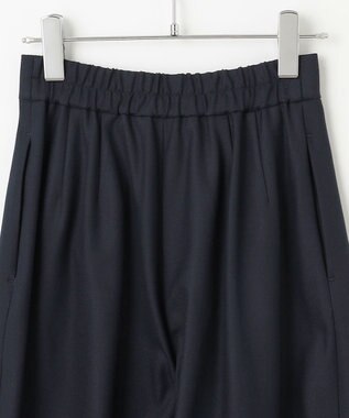 #Newans 【洗える】スラントフロントコクーンパンツ ネイビー