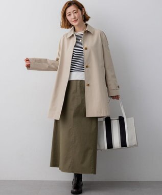 23区 【先行予約】ストライプキャンバス トートバッグ ライトグレーコンビ