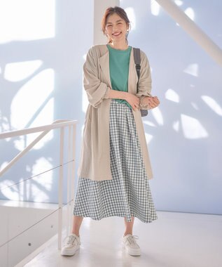 ANY 【洗濯機可/UVケア/接触冷感】ドロストピケカーディガン オフベージュ