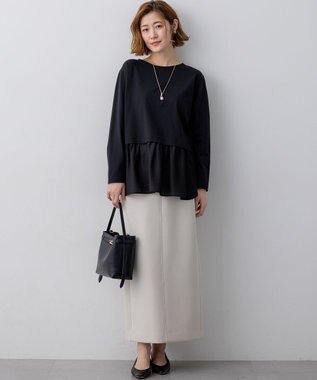 23区 【先行予約】ナチュラルコットンベア シアードッキング カットソー ブラック系