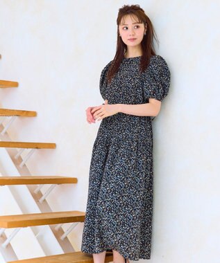 Feroux サマープリント ワンピース ブラック系1