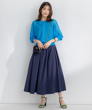 組曲 【洗える・2WAY】シアーニット カーディガン ブルー系