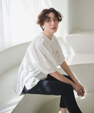 #Newans 【撥水・吸水速乾】コンビネーションベルスリーブカットソー ホワイト系