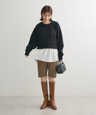 Green Parks ＳｏｆｔＣｕｓｈｉｏｎダンボールドッキングチュニック Black