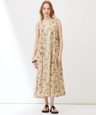 23区 【Indian Factory】フラワーエンブロイダリー ワンピース ベージュ系