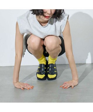 MODE ET JACOMO <MODE ET JACOMO>厚底グルカデザインウエッジサンダル ブラック