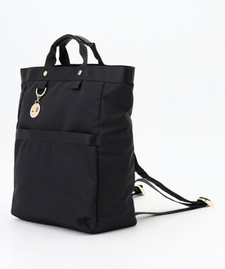 LA BAGAGERIE チャーム付き　ナイロンリュック ブラック