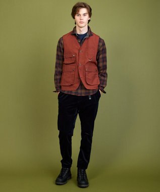 JOSEPH ABBOUD MOUNTAIN 【軽量・テ―ム・ヤルビーコラボ】プリント ワックスクロス ベスト オレンジ系