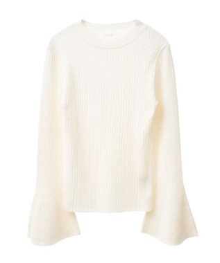 Green Parks ・ｓｗｉｎｇ　ｂｙ　ベルスリーブクルーリブニット Off White
