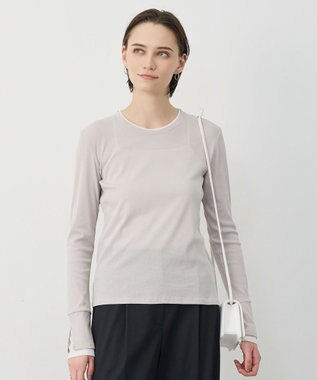 ICB L セミシアーテレコ レイヤード風カットソー トープ