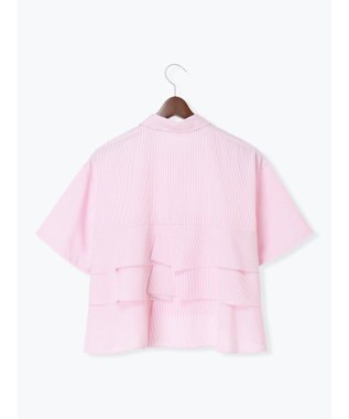 Te chichi 半袖ティアードフリルクロップトシャツ ピンク