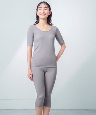 Wing インナー 【綿の贅沢オーガニック】 オーガニックコットン混素材 さらっと薄くて軽い ５分袖 EL1556 ウイング／ワコール グレー