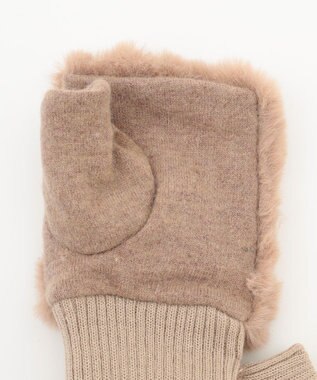 ANY ファーハンドグローブ ベージュ